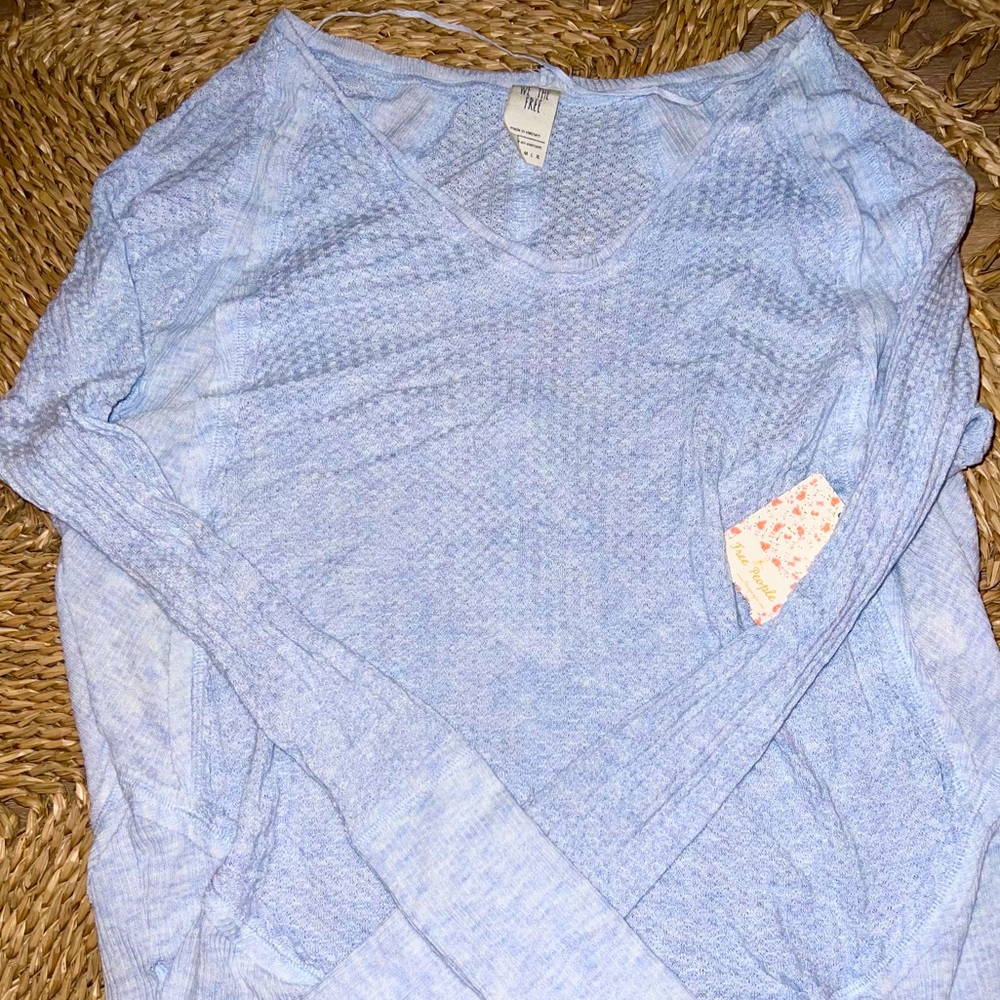 Free People Blue Long Sleeve Top
